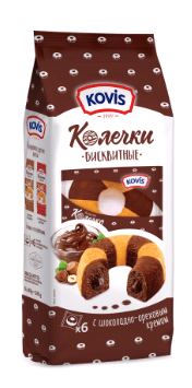 Пирожные КОЛЕЧКИ с ШОКОЛАДНО-ОРЕХОВЫМ кремом /KOVIS/ 240 гр ШТУЧНО