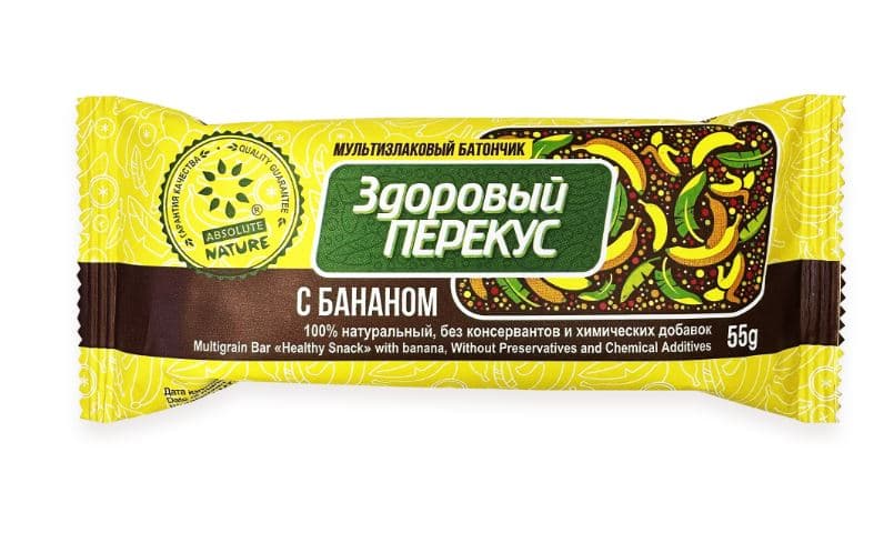 Батончики (ФАС) № 249  Мюсли Здоровый перекус С БАНАНОМ 55 гр 20 шт БЛОК