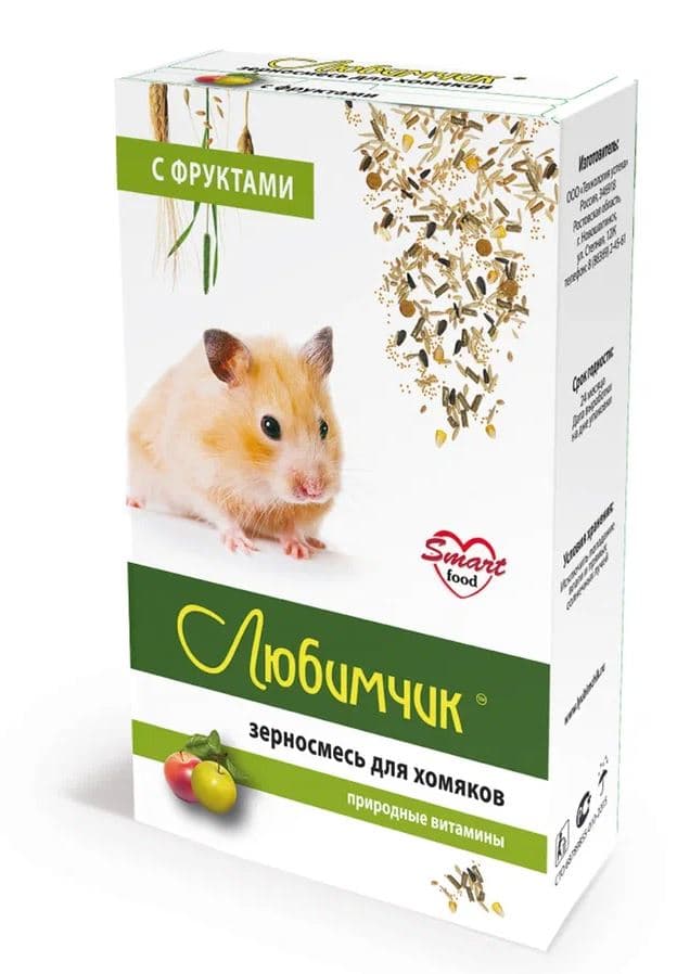 ЛЮБИМЧИК Зерносмесь для Хомяков в коробке  фрукты  400 гр штучно