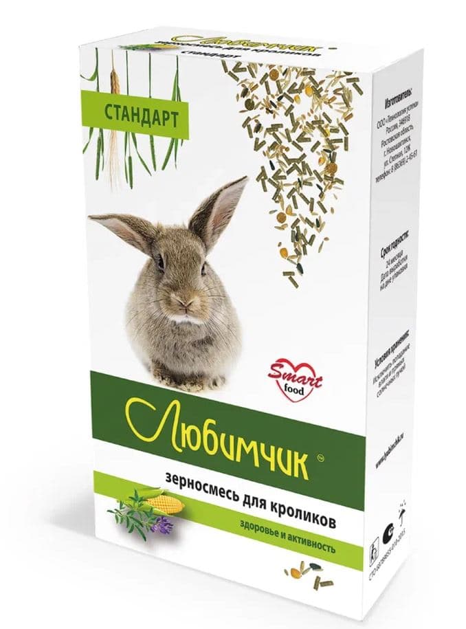 ЛЮБИМЧИК Зерносмесь для Кроликов в коробке   400 гр штучно