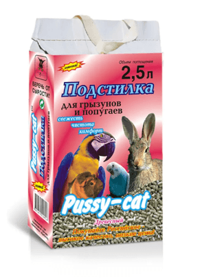 Pussy-Cat  подстилка для грызунов  Древесная  / ХИТПРОД / 2,5 л