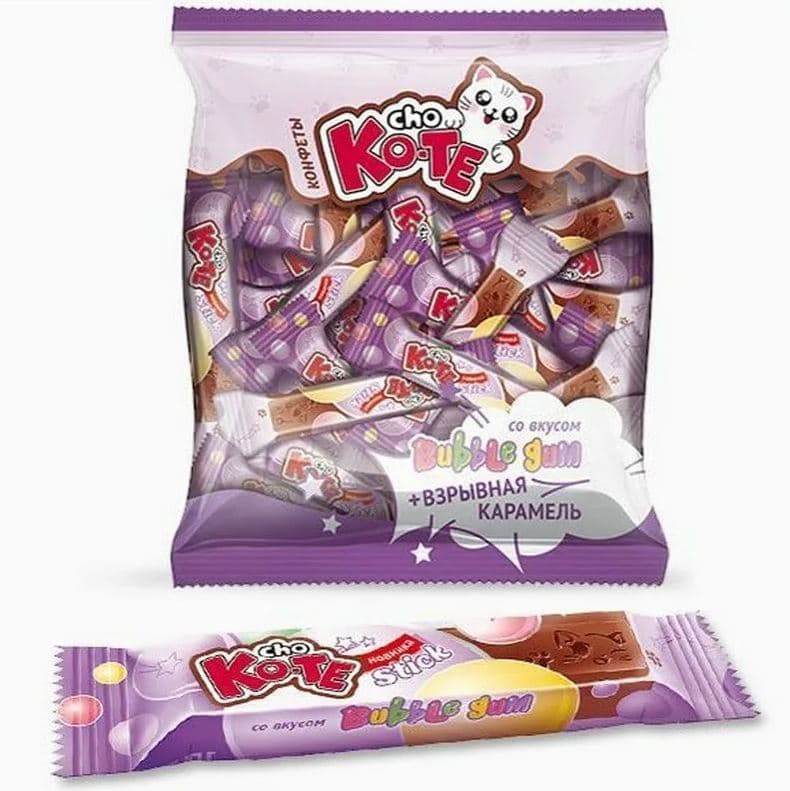 Кф. CHO KO-TE со вкусом BUBBLE GUM и взрывной карамелью /Эссен/ 1 кг ШТУЧНО