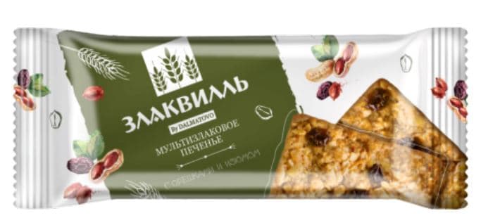 Печ. (ФАС) Злаквиль мультизлаковое с ОРЕШКАМИ и ИЗЮМОМ /Далматово/, 160 гр  ШТУЧНО