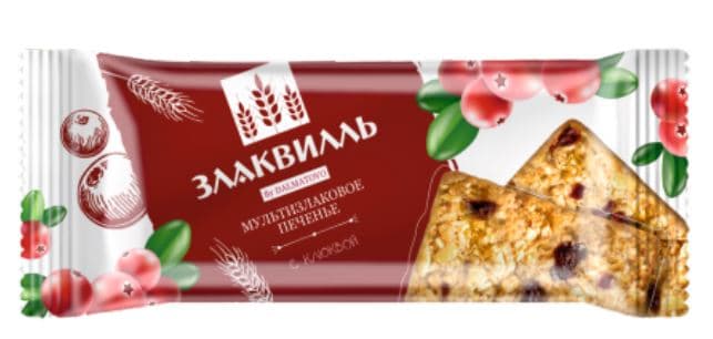 Печ. (ФАС) Злаквиль мультизлаковое с КЛЮКВОЙ /Далматово/, 160 гр  ШТУЧНО