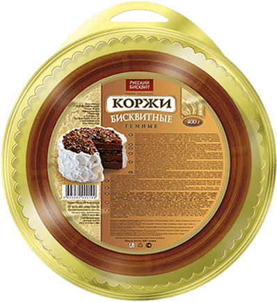 Корж темный/Русский бисквит/ 400 гр 6 шт