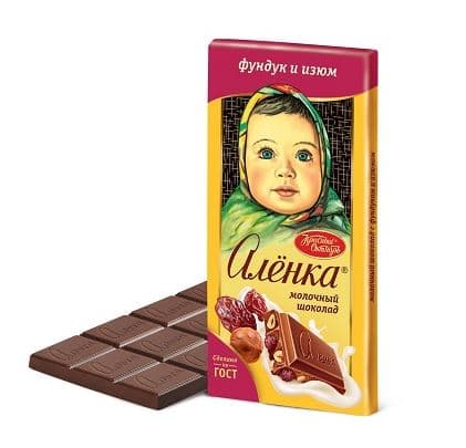 ШОКОЛАД Аленка с фундуком и изюмом 1/75 / 16  шт