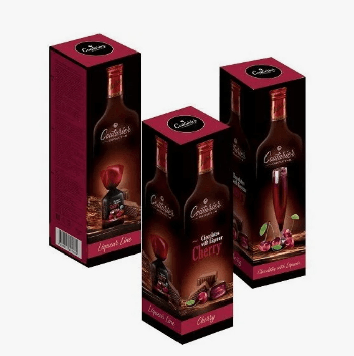 Наб.кф./Шок. Кутюрье/ LIQUEUR LINE ликерная линия с ВИШНЕВЫМ ЛИКЕРОМ 105 гр.ШТУЧНО