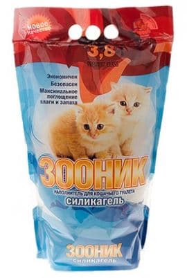 ЗООНИК Наполнитель силикагель  3,8 л (1,6 кг)  КИТАЙ