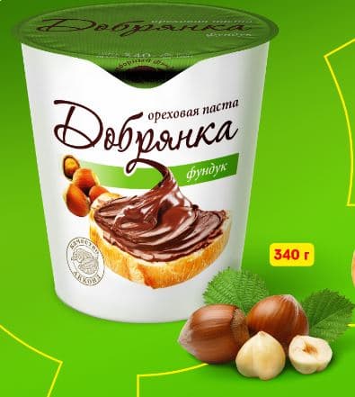 ПАСТА  /Акконд/ (ФАС) ДОБРЯНКА ФУНДУК (ореховая) 340 гр  ШТУЧНО