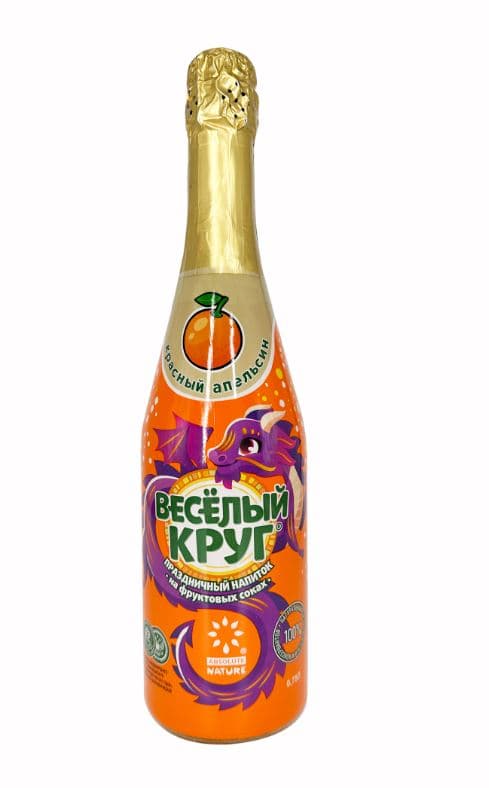 Веселый круг "КРАСНЫЙ АПЕЛЬСИН" напиток газированный  0,750 л