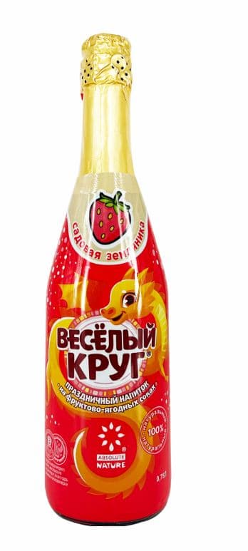 Веселый круг "САДОВАЯ ЗЕМЛЯНИКА" напиток газированный  0,750 л