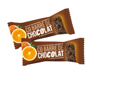 Кф. Co barre de CHOCOLAT Мультизлаковые с апельсином /В.А.Ш. Шоколатье/ 2 кг