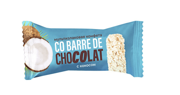 Кф. Co barre de CHOCOLAT Мультизлаковые с кокосом /В.А.Ш. Шоколатье/ 2 кг