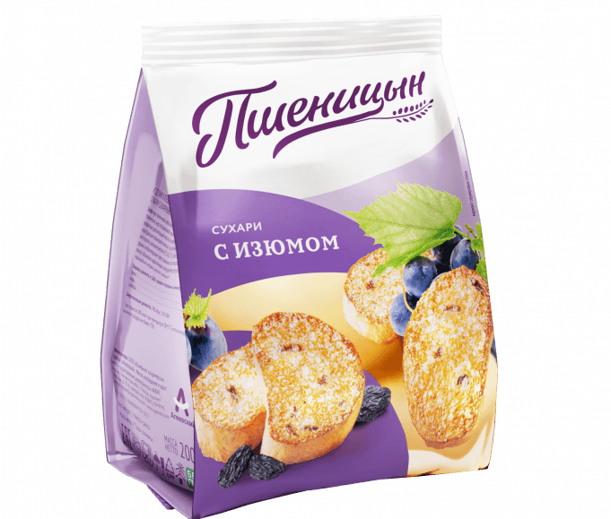 Сух.(ФАС) Пшеницин С ИЗЮМОМ ЛЮКС  /Агеев/ 200 гр  ШТУЧНО