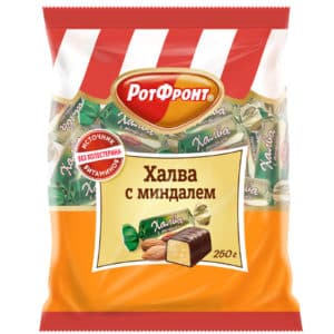 КОНФ Халва РОТ-ФРОНТ с МИНДАЛЕМ фас 1/250 ШТУЧНО