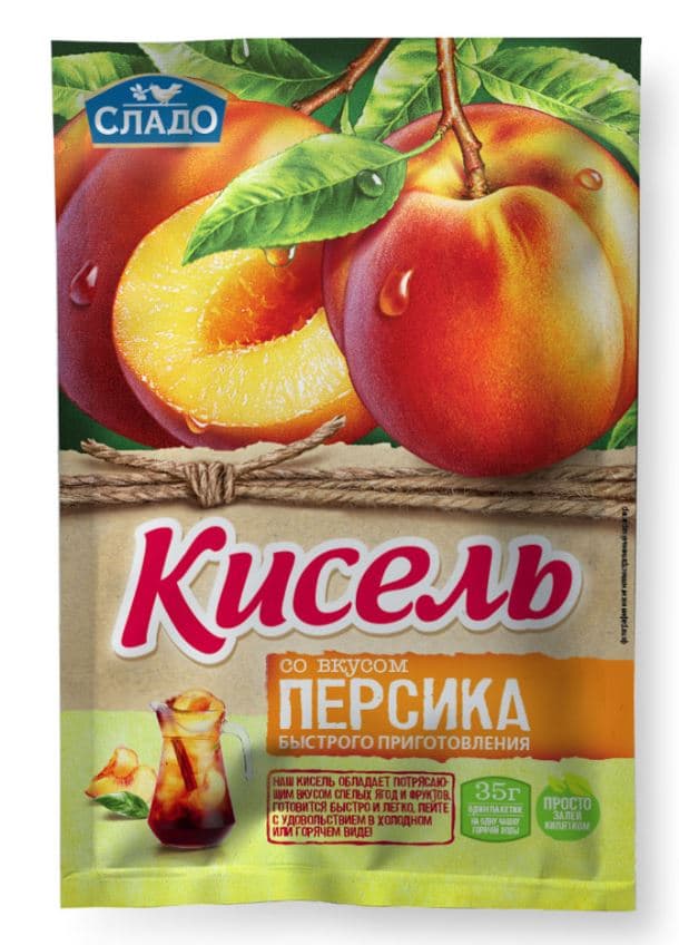 Кисель моментальный ПЕРСИК  35 гр 30 шт /Агроимпорт/