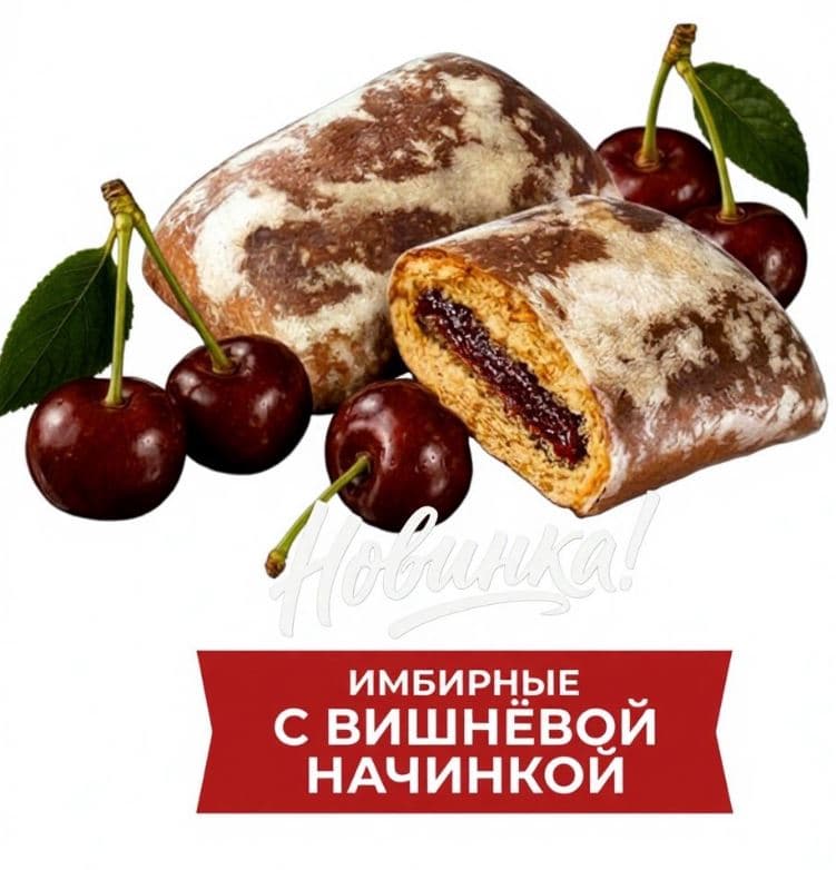 Прян. Имбирный с ВИШНЕВОЙ начинкой /Воронеж/, 3 кг НОВИНКА!!